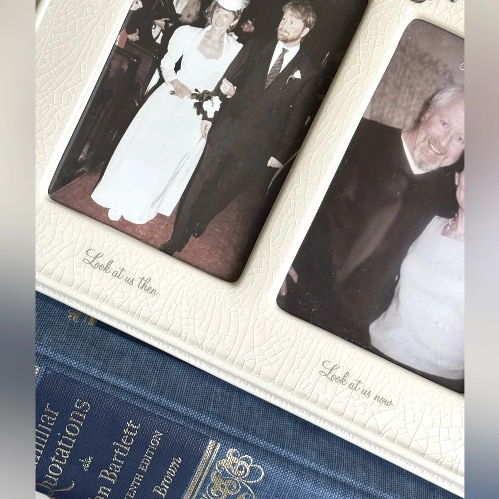 Grasslands Roads Then and Now Picture Frame. Porcelain | Crackled |  3.5